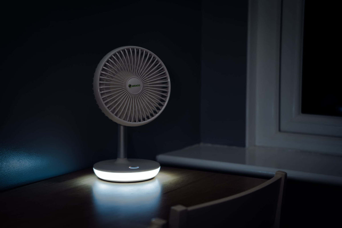 Der neue MeacoFan 260C ist ein kabelloser Mini-Lüfter mit integriertem Nachtlicht