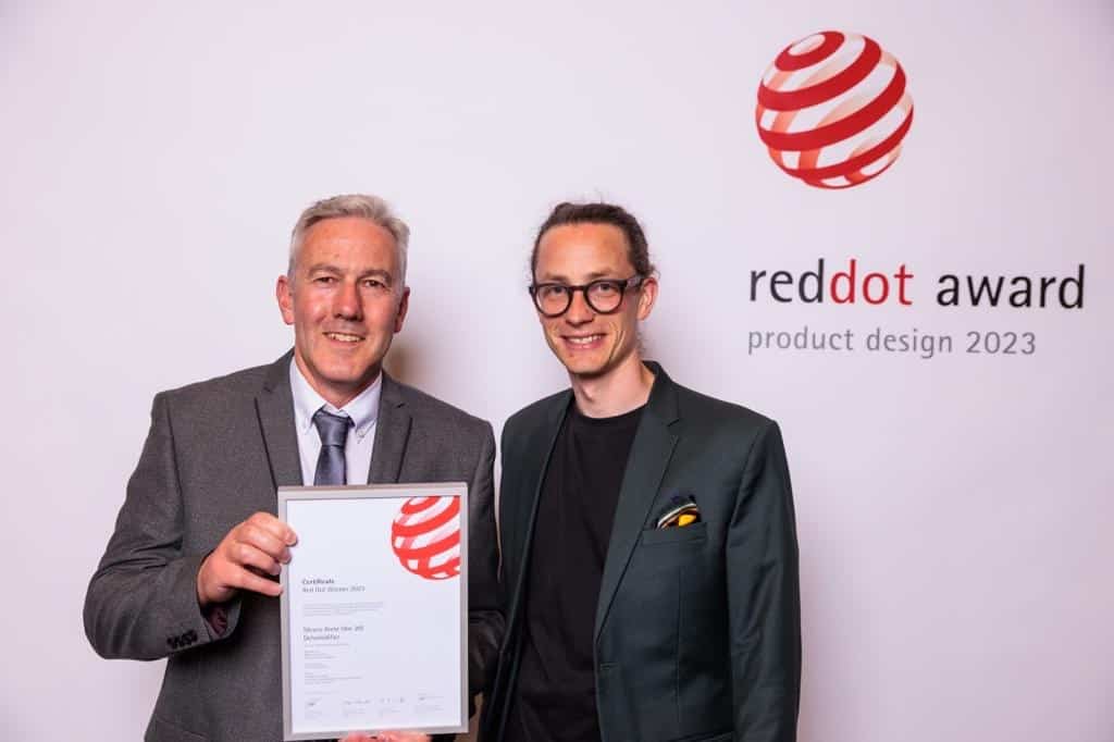 Chris Michael Gründer und Geschäftsführer von Meaco mit Matthew Emery-Laws, Agency of Design
