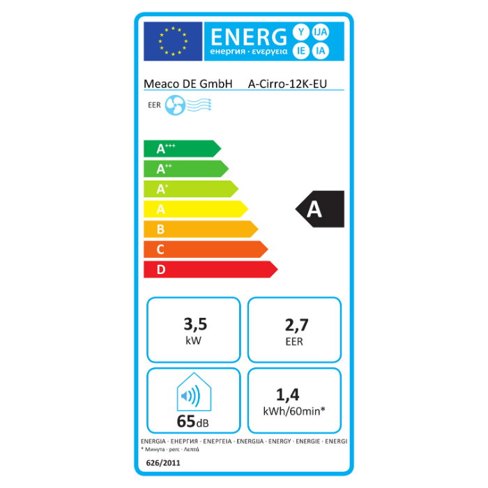 Meaco Cirro™ 12000 BTU Climatiseur mobile intelligent ultra-silencieux