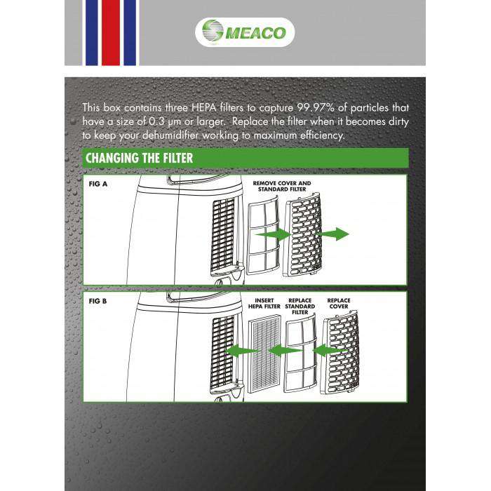 Meaco 20L basse consommation d'énergie paquet de filtres HEPA